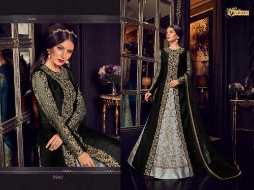 latest designer party wear embroidery work dress