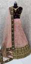 latest designer wedding organza lehenga choli  thumb 4