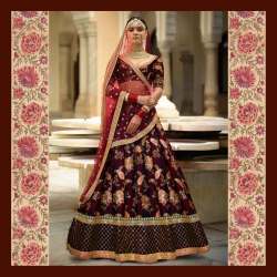 latest embroidery work design bridal lagenga choli
