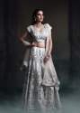 new designer silver color bridal wear lahenga 