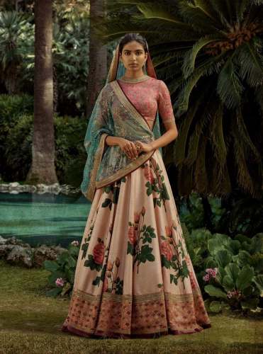 new printed wedding and party lahenga choli