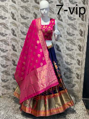 printed design wedding and party wear lahengacholi