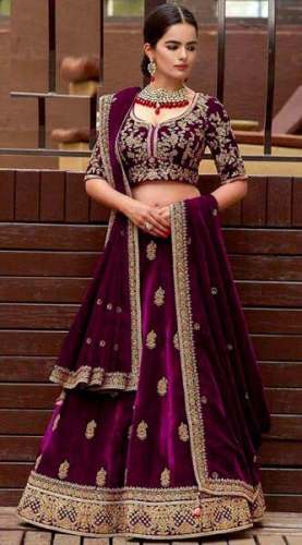 Unique Designer Velvet Wedding Special Lehenga