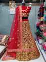 velvet bridal wear lehenga