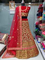 velvet bridal wear lehenga