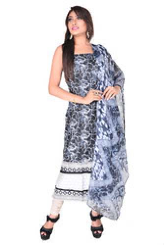 Black Printed Cotton Salwar Suit