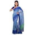 georgette-printed-zari-border-blue-saree