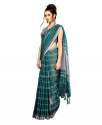  Green Linen Silk Saree