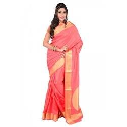 Orange Ladies Silk Saree