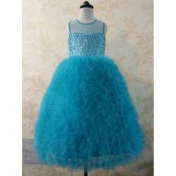 Aqua Princess Feather Style Wedding Dress
