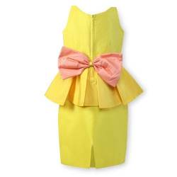 Flaming Peplum Bow Dress