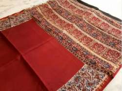 Bagru Hand Block Printed Chanderi Silk Saree 