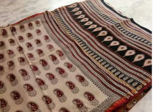 Multi color Designer fancy Maheshwari Silk Saree by Ranjana Hand Printers