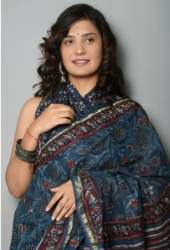 Bagru Dabu Printed Silk Saree