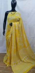 Dabu Printed Soft Cotton Saree