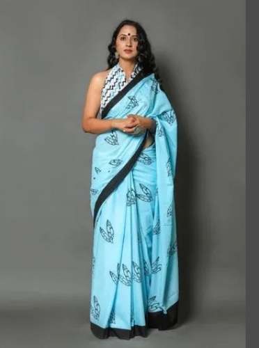 Hand Block Printed Cotton Saree by R C Printers