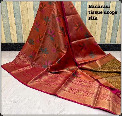 New Banarasi Tissue Powerloom Rich Pallu Saree
