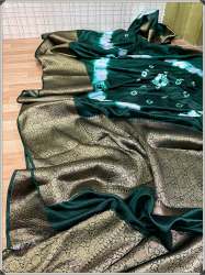 Party Wear Semi Silk Chunri Dai Saree At Wholesale