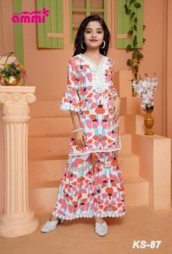 Ammi Brand Present Crepe Kurti Palazzo Set by Ammi Enterprises