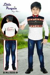 Printed shirt and jeans