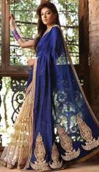 Beautiful Blue Lehenga Style Saree