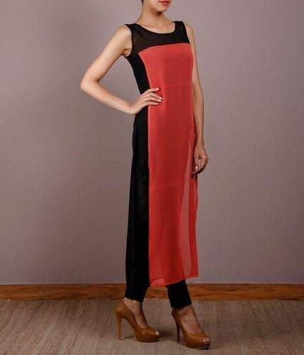 Casual Sleeveless Plain Long Kurti  by De Maando