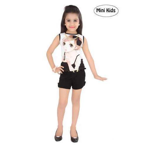 printed sleeve less top by Mini Kids