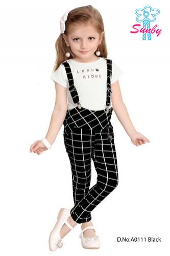 checks print dungaree by Al Bella Creation