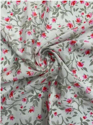 Floral  Digital Printed Chiffon Chinon Fabric by Moti Textiles