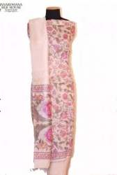 Pure Janardhana Silk House Brand Handloom Pink Tussar Silk Suit