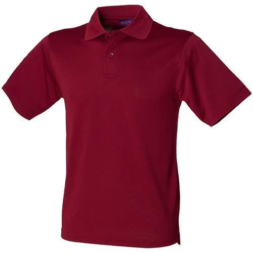 Men Maroon Collar T Shirt