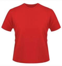 Mens Red Plain Round Neck T Shirt