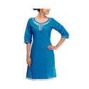 Casual wear Blue Cotton Short kurti 