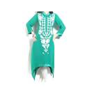 Fancy Sea Green Tail Cut Kurti 
