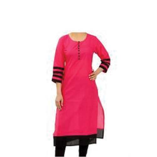 Plain Cotton Straight Kurti 