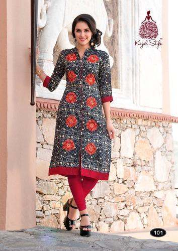 Straight Cotton Kurti by Kajal style by Khushbu Textile