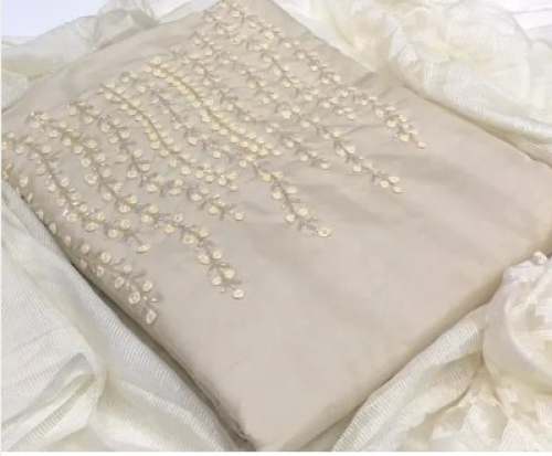 Ladies Designer Noil Silk Suit Material by Shree Hinglaj Dresses