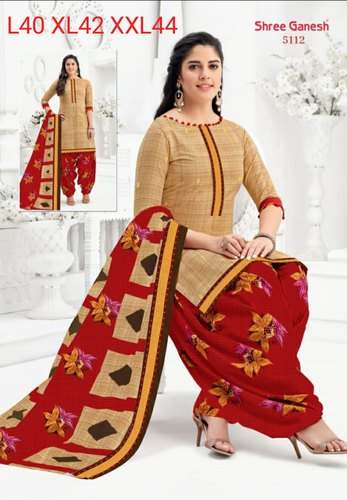 Regular wear Cotton Patiala Suit 