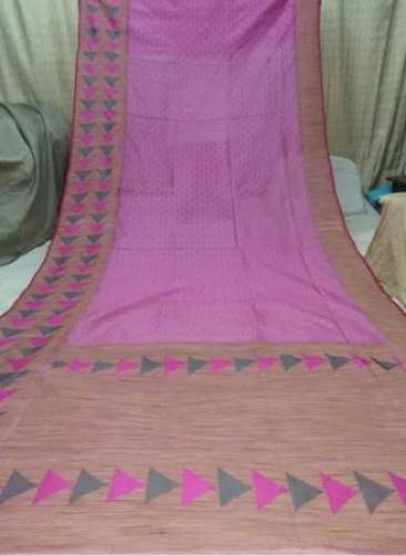 Casual Pink Net Jute Saree For Women by Zaya Saree Stores