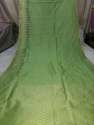 Fancy Green Jute Plain Saree For Women