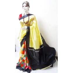 Designer Multi Color Bhagalpuri Silk Saree