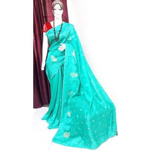 Embroidered Bhagalpuri Silk Saree