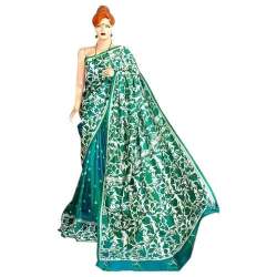 Kantha Stitch Pure Silk Saree For Ladies