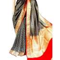 New Arrival Handloom Banarasi Red And Black Saree thumb 1