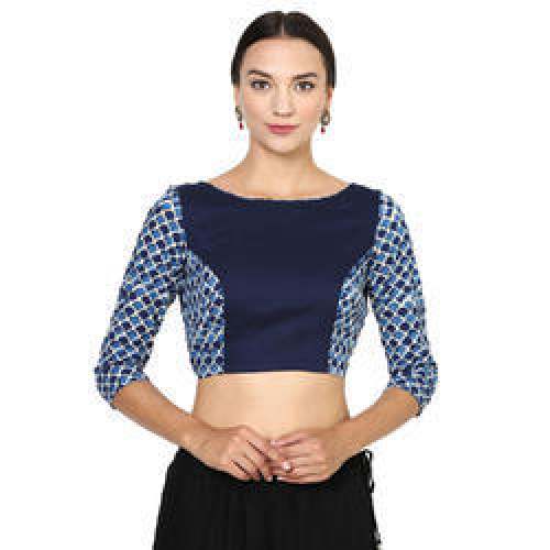 Designer Blouse In Cotton Indigo