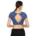 Designer Indigo Cotton Blouse thumb 1