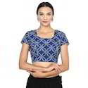 Designer Indigo Cotton Blouse thumb 2