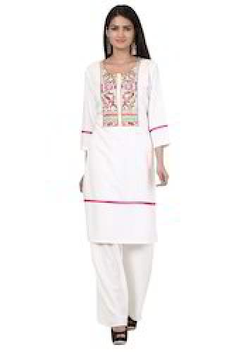 Embroidered White Kurta