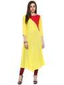 Floor Length Yellow Rayon Designer Kurta thumb 1