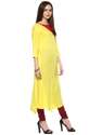 Floor Length Yellow Rayon Designer Kurta thumb 2